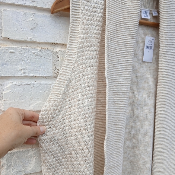 NWT Gap Shawl Collar Vest Beige Small - Picture 4 of 7